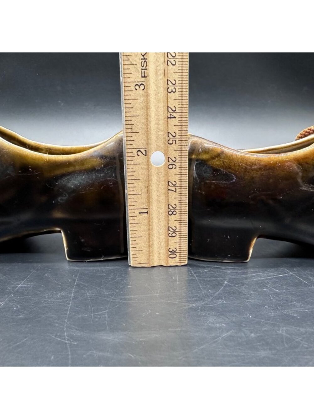 Antique Oxford Shoe Figurines German Brown Ceramic Circa Planters Trinket Dishes - Picture 12 of 13